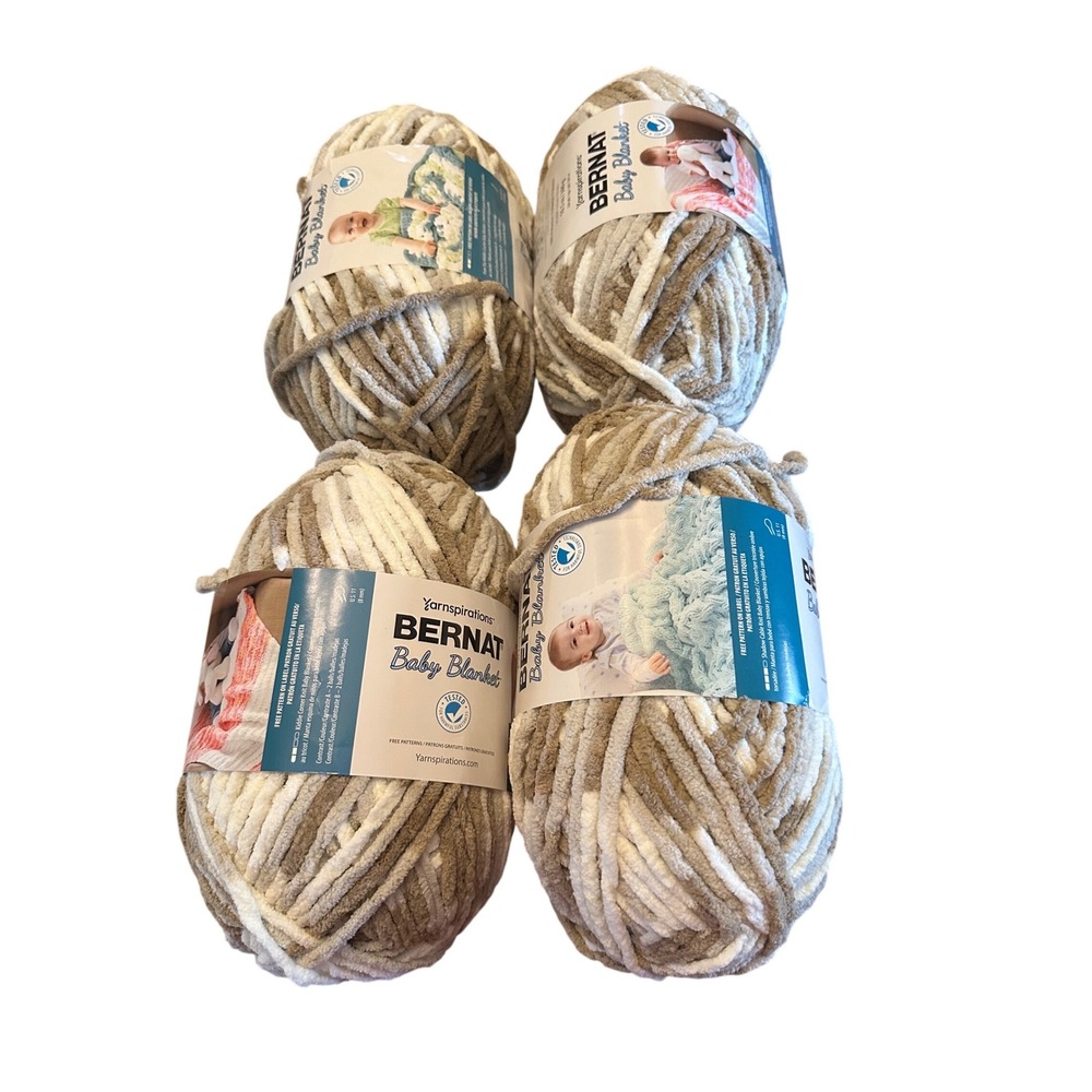 Bernat Baby Blanket Yarn Little‎ Sandcastles 10.5oz 300g Super Bulky Lot of 4